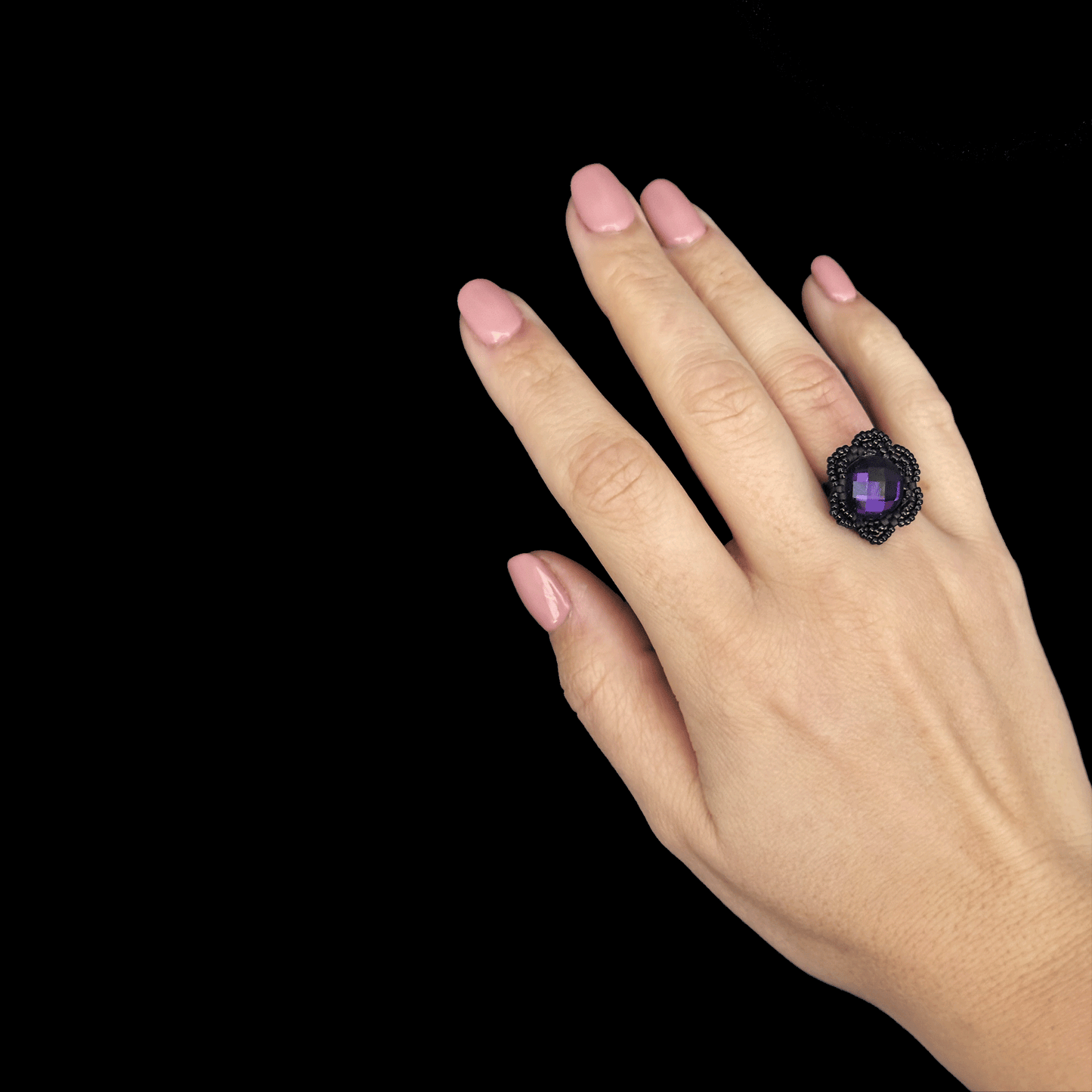 A06 Anillo Flor de Amatista