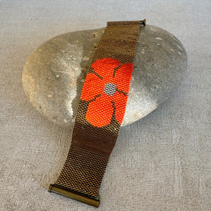 P133 Pulsera Pétalo Terracota