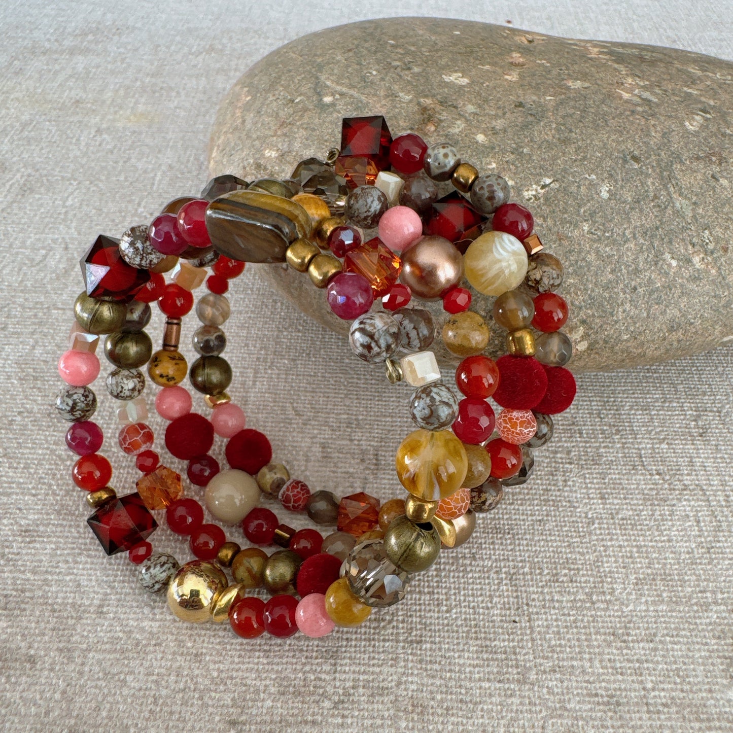 P131 Pulsera Latido Rojizo