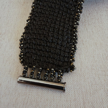 P196 Pulsera Negro Textil