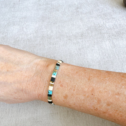 P139 Pulsera Horizonte Turquesa