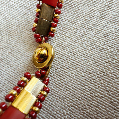 P141 Pulsera Horizonte Carmesi