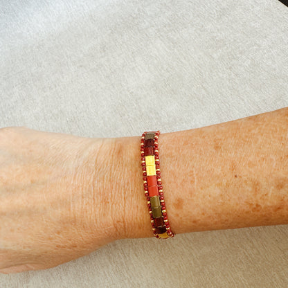 P141 Pulsera Horizonte Carmesi