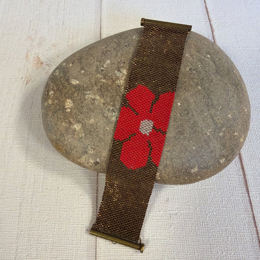 P158 Pulsera Pétalo Rojo