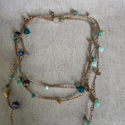 C078 Collar Pluma Turquesa
